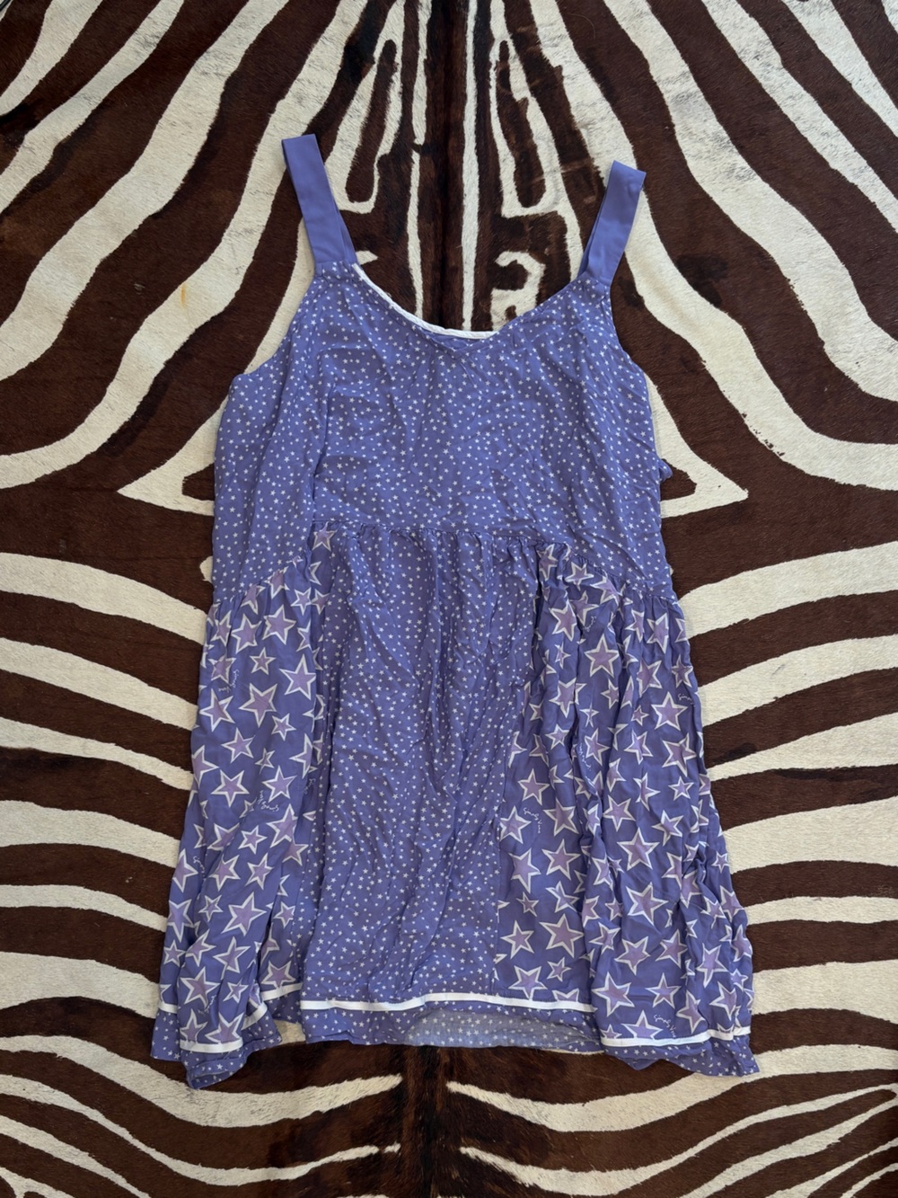 Simply Vera Vera Wang Lavender Star-Print Tiered Mini Dress